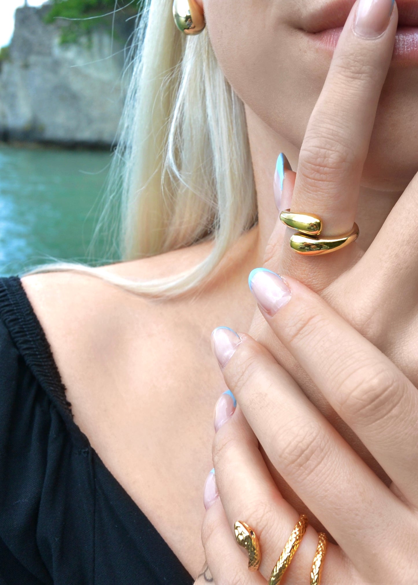 Chunky Waterdrop Ring