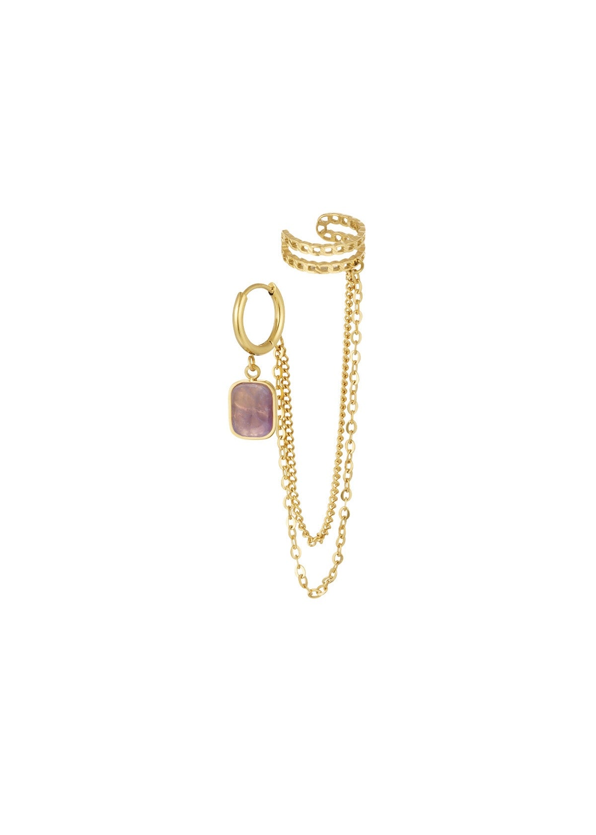 Lila Stone Ohrschmuck
